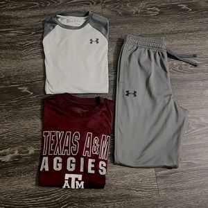 *Bundle*Under Amour set & License Texas A&M shirt(youth Large)